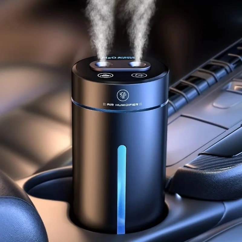Rechargeable Car Humidifier 400ml Dual Spray Aromatherapy Diffuser – Portable Air Freshener and Mist Sprayer in Red