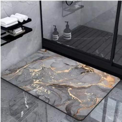 Gemelli Collections water absorbent rubber floor mat – 50x80cm non-slip mat for bathroom, kitchen, or entryway.