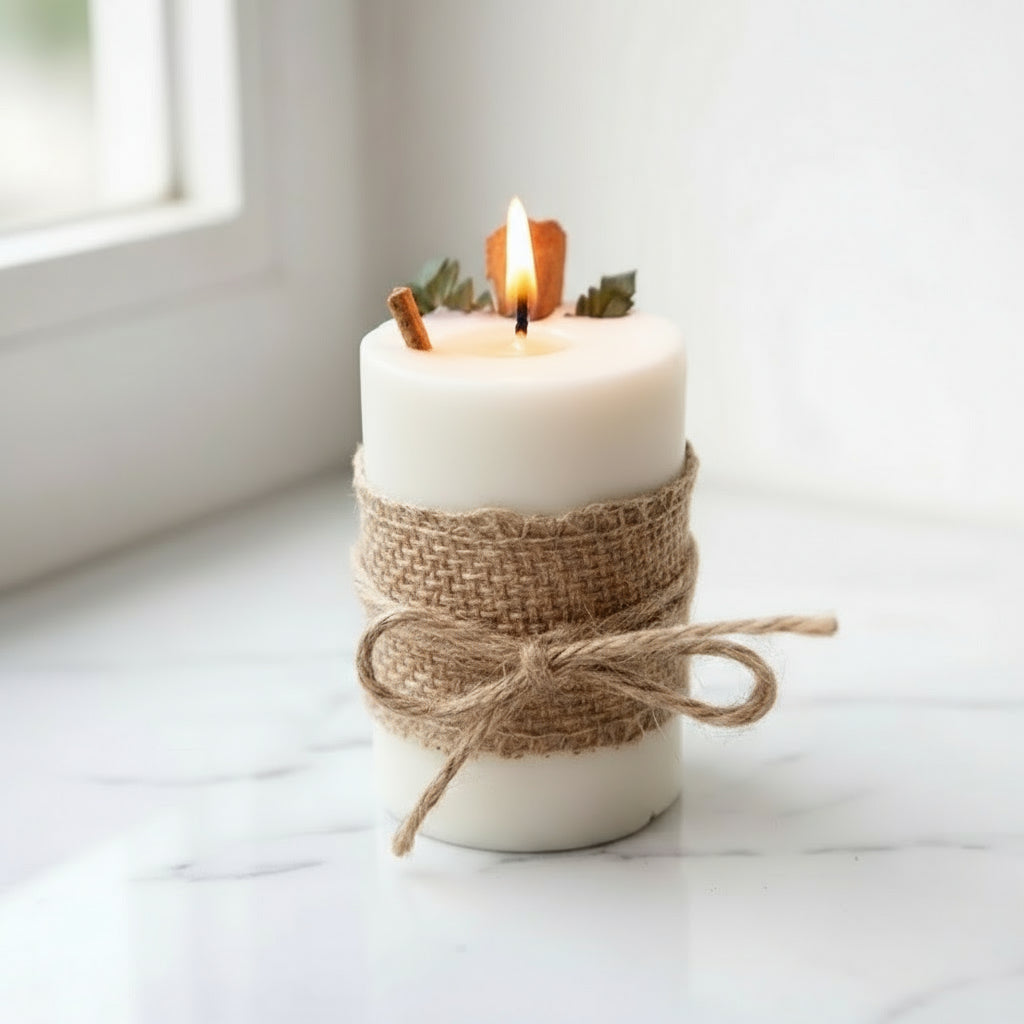 Pastoral aromatherapy soy wax candles in mango peach, lemon, and plum blossom fragrances.