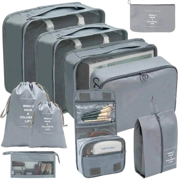 10pcs luggage travel organizers packing cubes set for suitcase organization