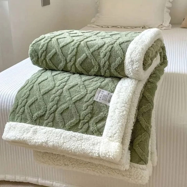 Sherpa fleece blanket size 200 × 230 cm in multiple colours for warm bedding