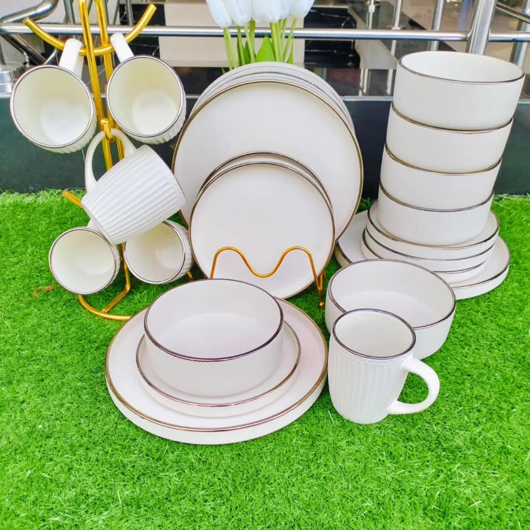 24pcs cream dinner set