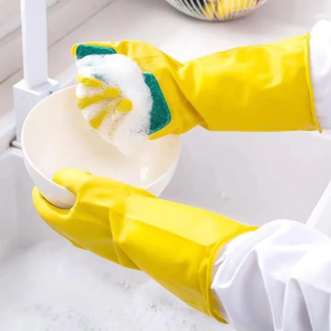 Cleaning Gloves With Scouring Pad