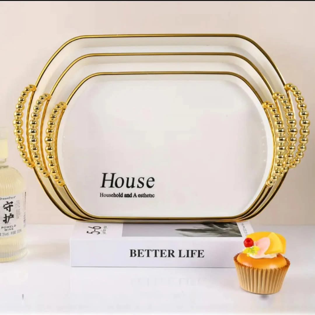3 in 1 Tray With Gold Handle