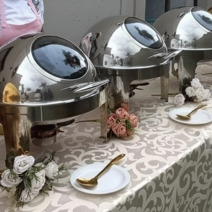 Round roll Top Chaffing Dishes