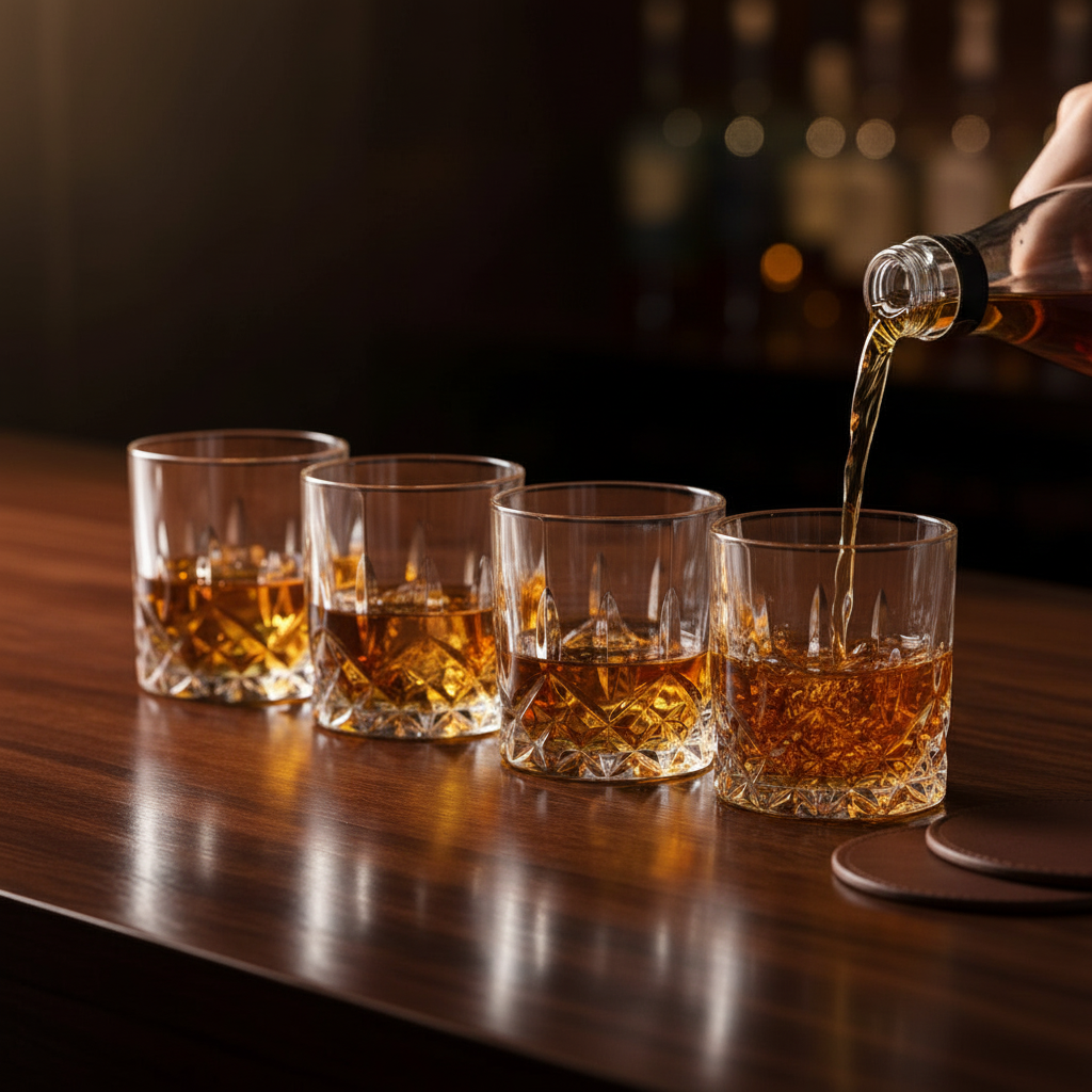 6 Piece Whiskey Glass Set 320ml Crystal Clear