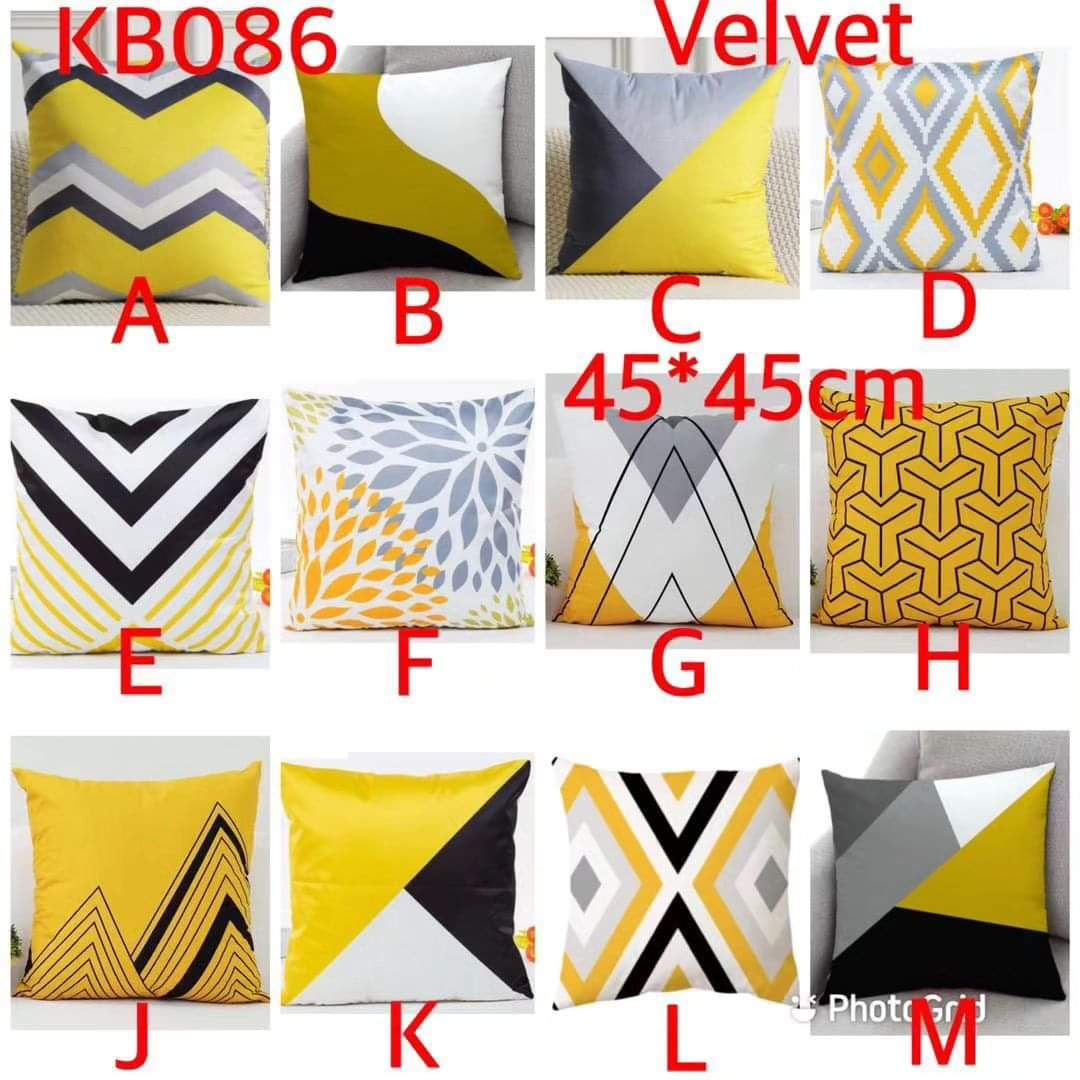 Assorted throw pillow cases