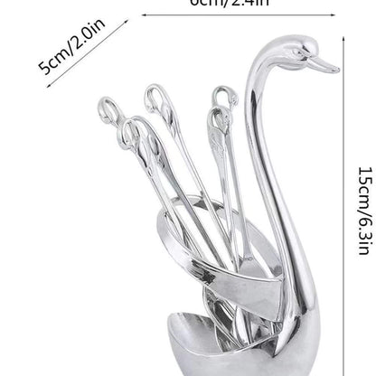 Swarn/duck spoon holder+6pcs Tea spoon