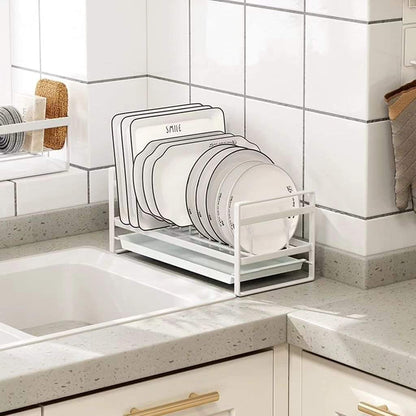 Non-Slip Metal Cabinet Dish/Plate/Lid Rack Organizer