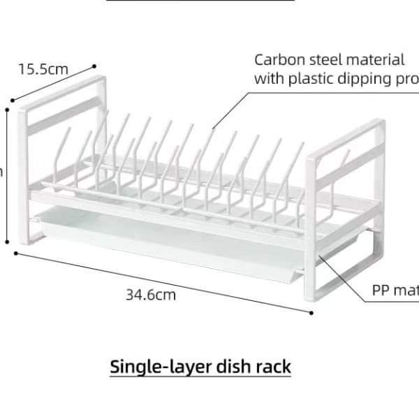 Non-Slip Metal Cabinet Dish/Plate/Lid Rack Organizer