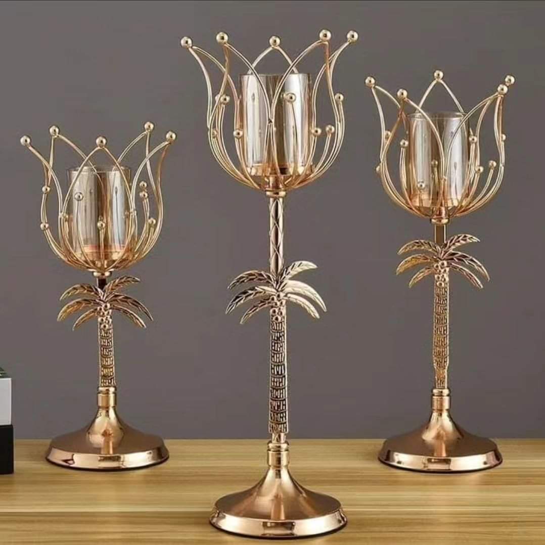 3pcs Set Wrought Iron Candlesticks