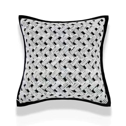 Nordic Velvet Line Print Cushion Cover