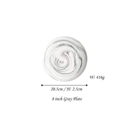 6pcs Ceramic marble dinner plate