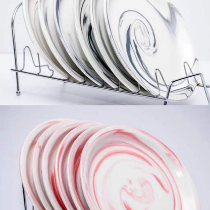 6pcs Ceramic marble dinner plate