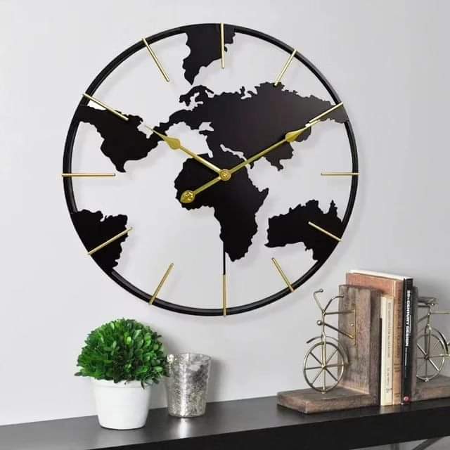 24inch 60cm Earth Globe World Map Wall Clock