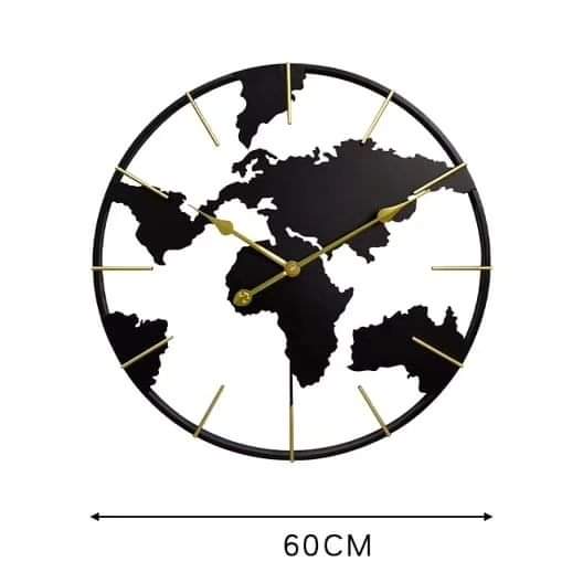 24inch 60cm Earth Globe World Map Wall Clock