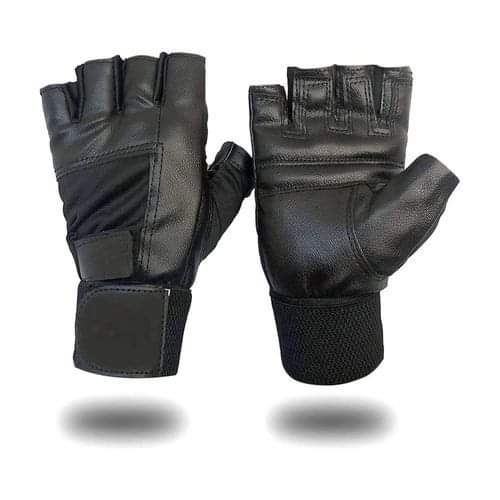 Leather gym gloves
