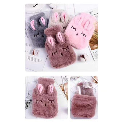 Mini Hot water Bottle With Fleece Cover