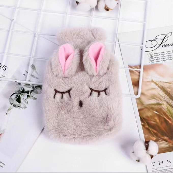 Mini Hot water Bottle With Fleece Cover