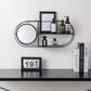 Rectangular metallic Wall mounted mirror with storage shelf