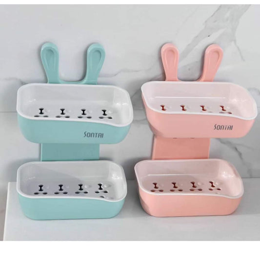 Double Soap Holder With Adhesive Sticker