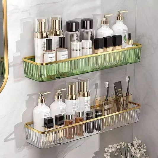 Acrylic Corner Bathroom Shelf With Self-adhesive