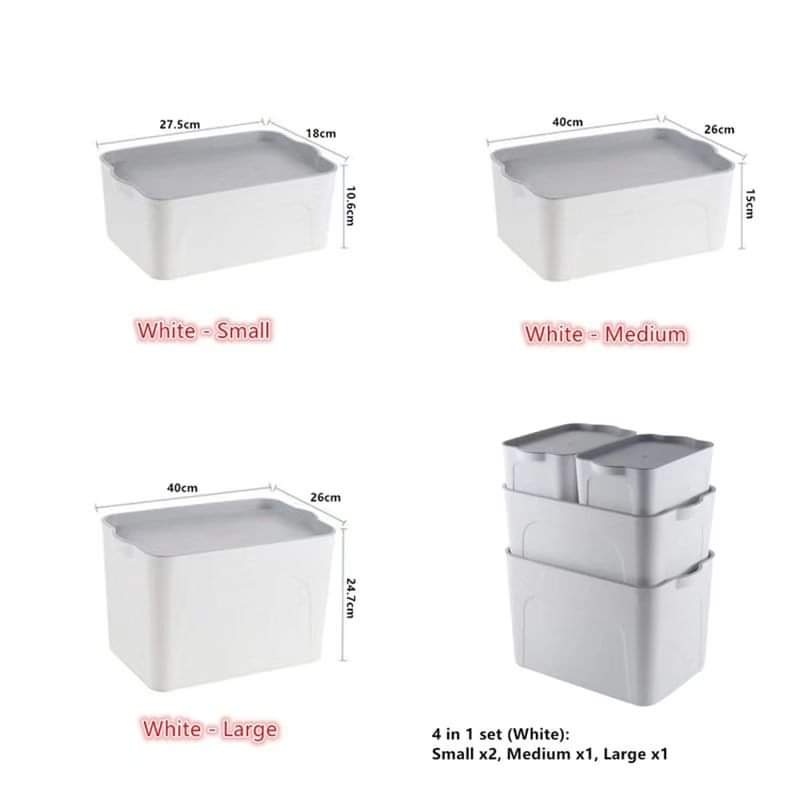 Bundle of 4 Stackable Storage Containers
