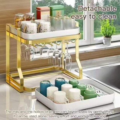 2 Tier Drying Rack With Drip Tray
