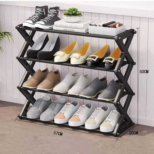 Foldable multifunctional shoe rack