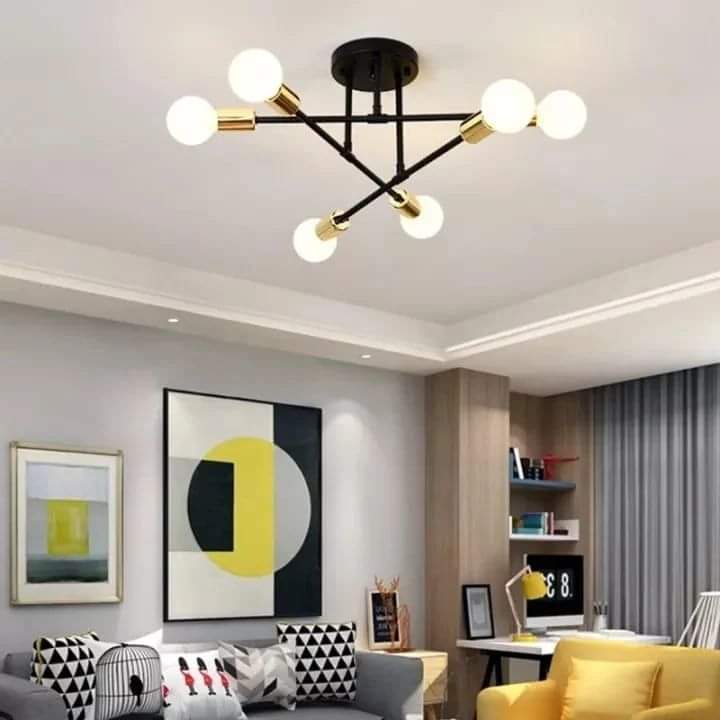 High-end, industrial black and soft Chandelier with Spreading Arms