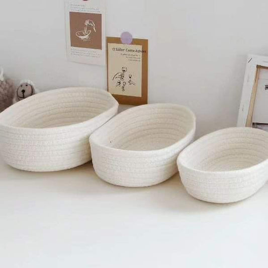 Woven Nordic Cotton Rope Storage - set of 3