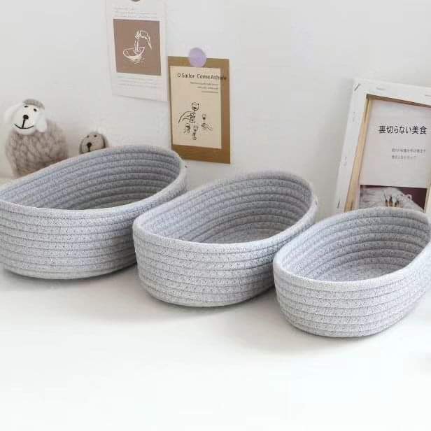 Woven Nordic Cotton Rope Storage - set of 3