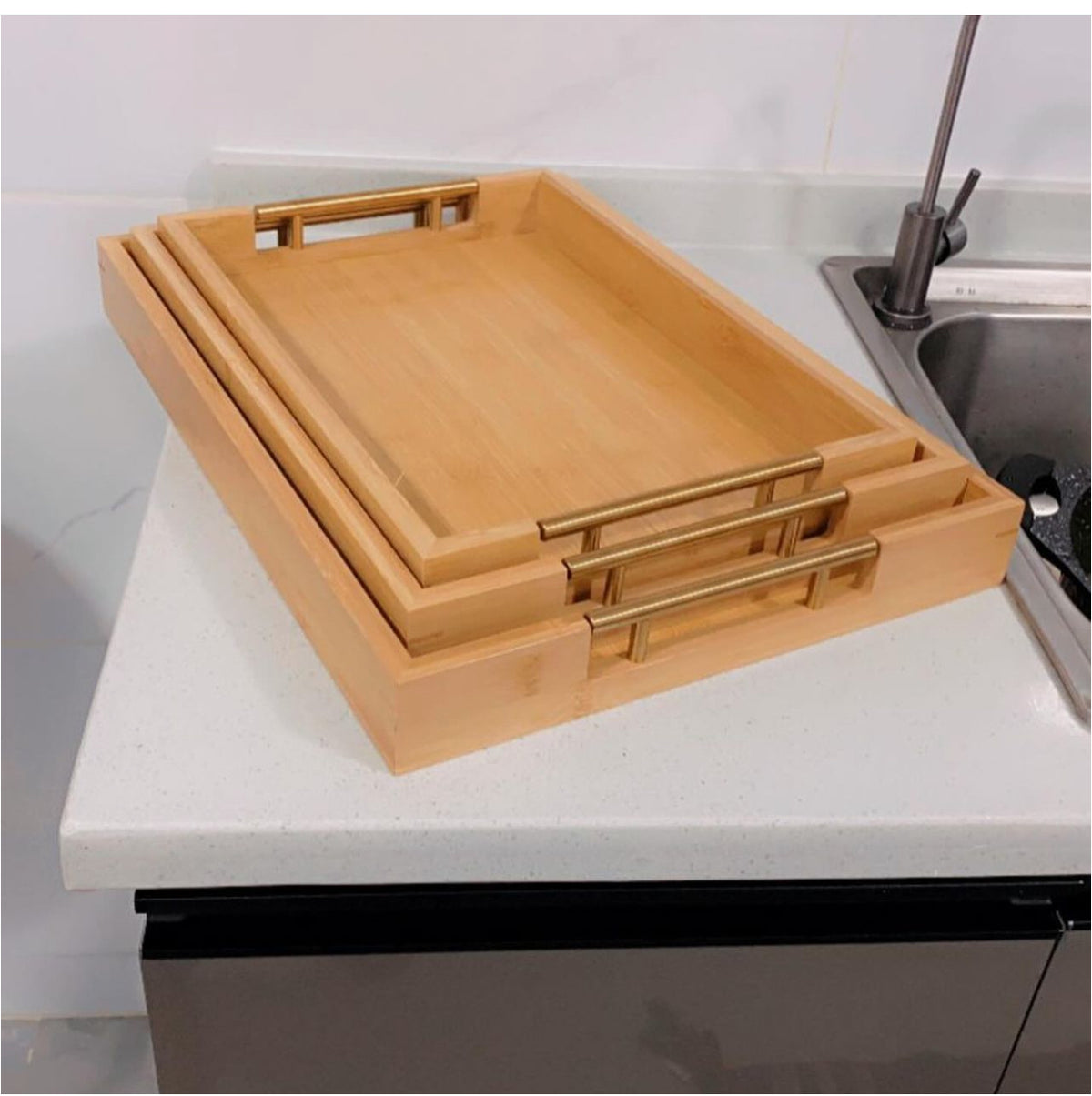 Bamboo trays 3pcs