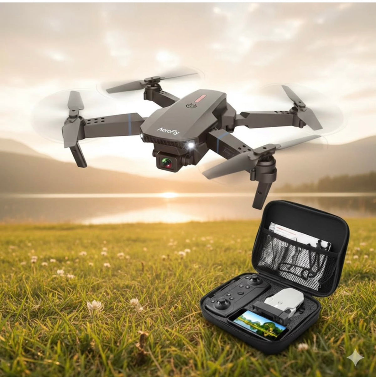 Family-friendly foldable 4K RC drone flying outdoors
Kids and parents enjoying aerial drone fun in the park
Foldable quadcopter drone with altitude hold feature