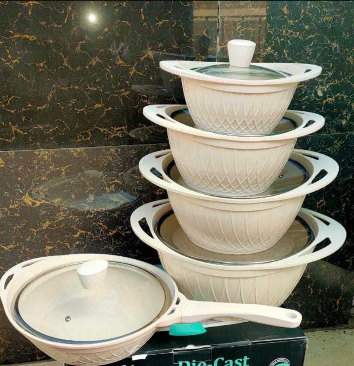 10pcs Die-Cast Aluminium Cookware Set