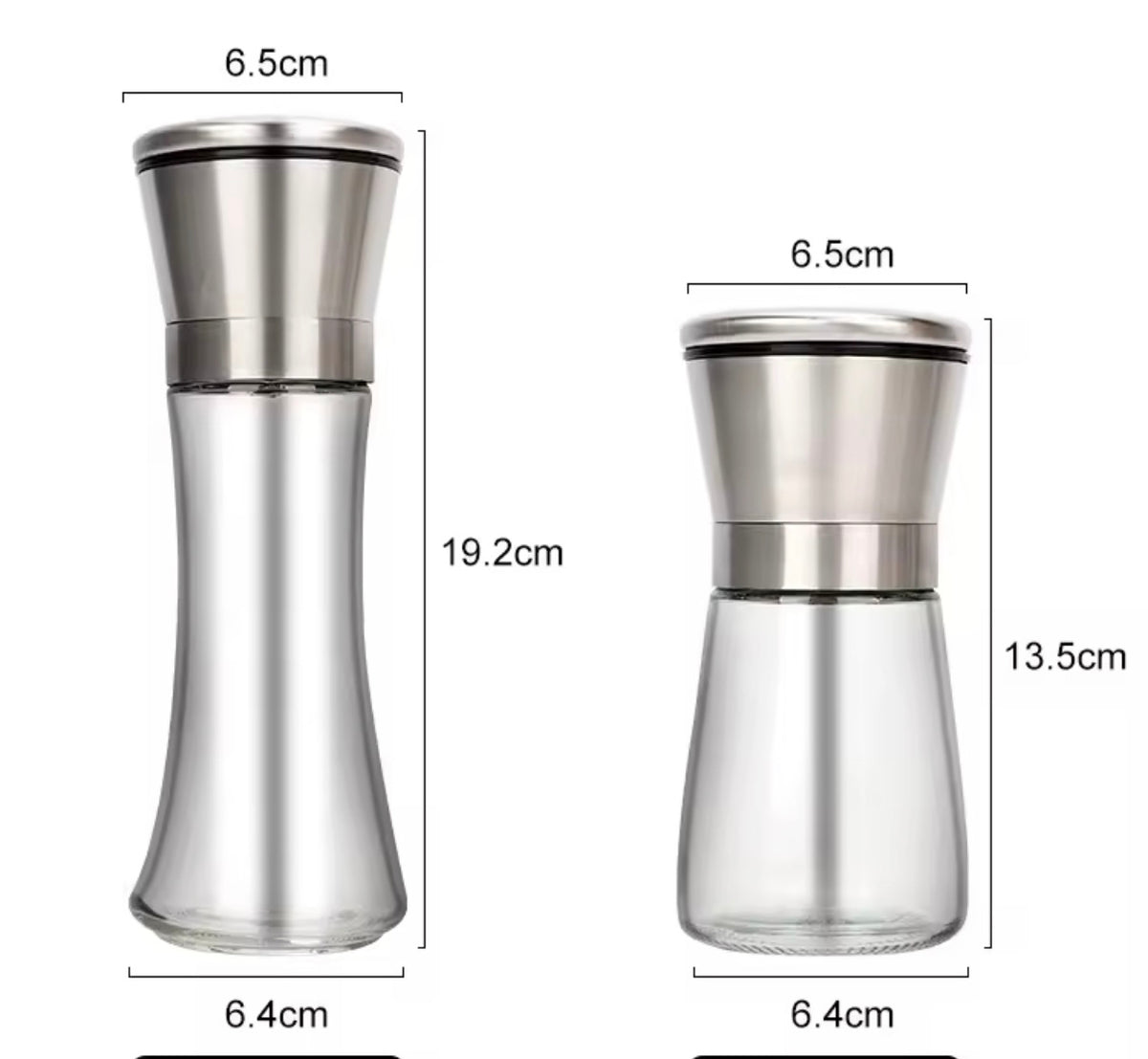 Pepper Grinders – Glass and Stainless Steel