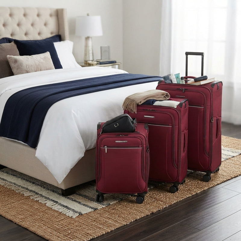 Gemelli Collections Toledo Black Suitcase Set of 3 19 24 29 Inch