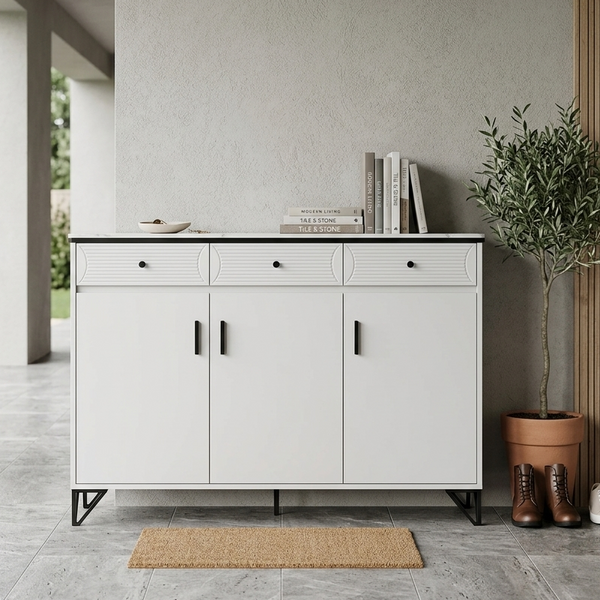 shoe rack storage cabinet for entryway and living room use with large capacity and clean storage design