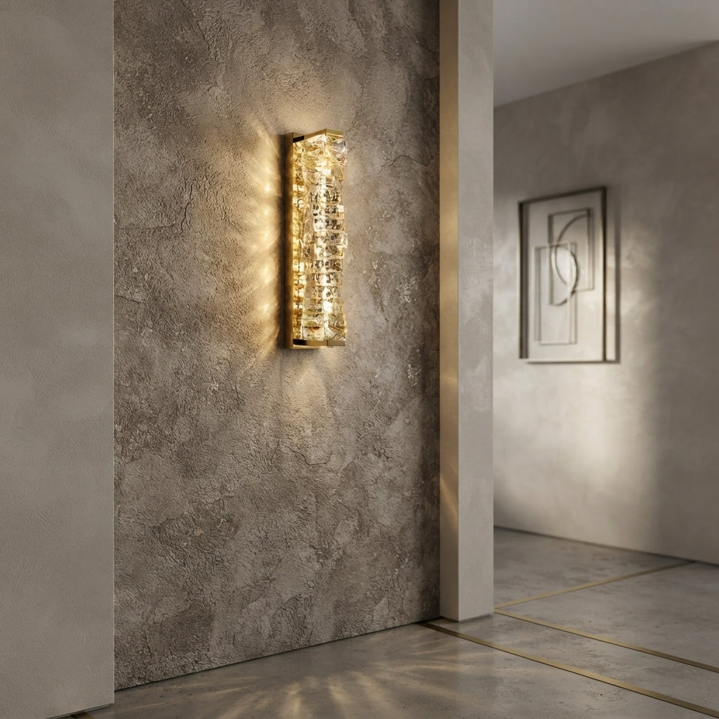Gold Crystal LED Wall Light 18W Tri-Colour WH 2605-GO-TC