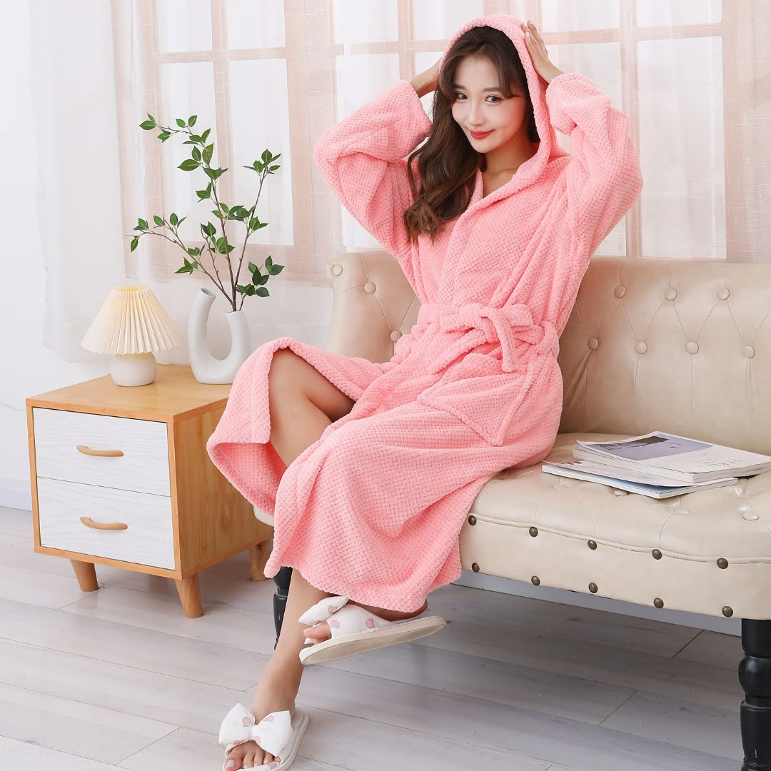 Hooded Fleece Bathrobe