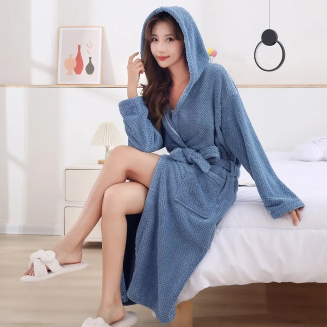 Hooded Fleece Bathrobe