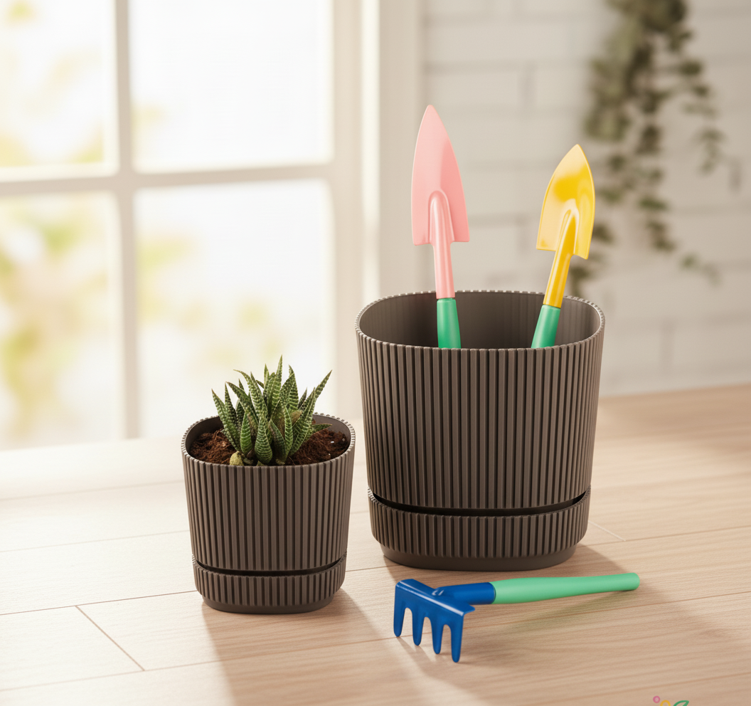 Coral square planter for indoor and outdoor decorative plants