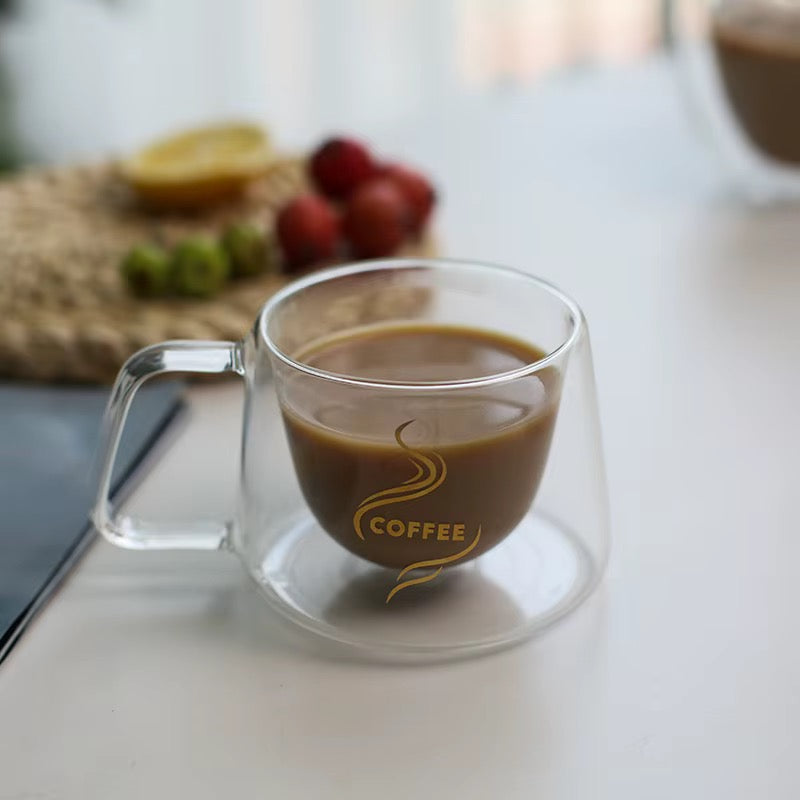 Borosilicate Double Wall Glass Cup 2Pcs