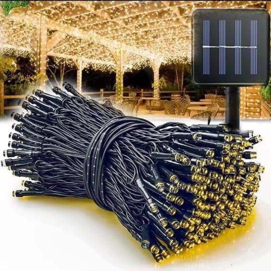 Solar 100LED Powered Garden Lights 12Metres