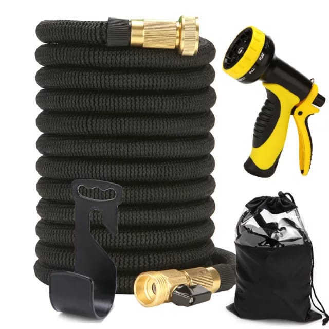 30m Expandable Garden Hose with Spray Gun – 100ft Garden & Car Washing Kit