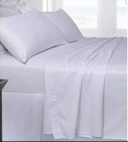 White stripped bedsheets set