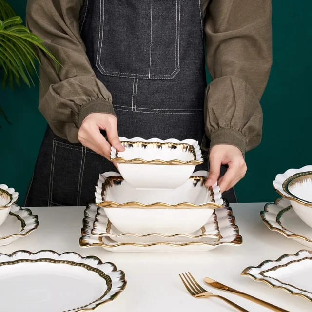 Gold Porcelain Dinner Sets