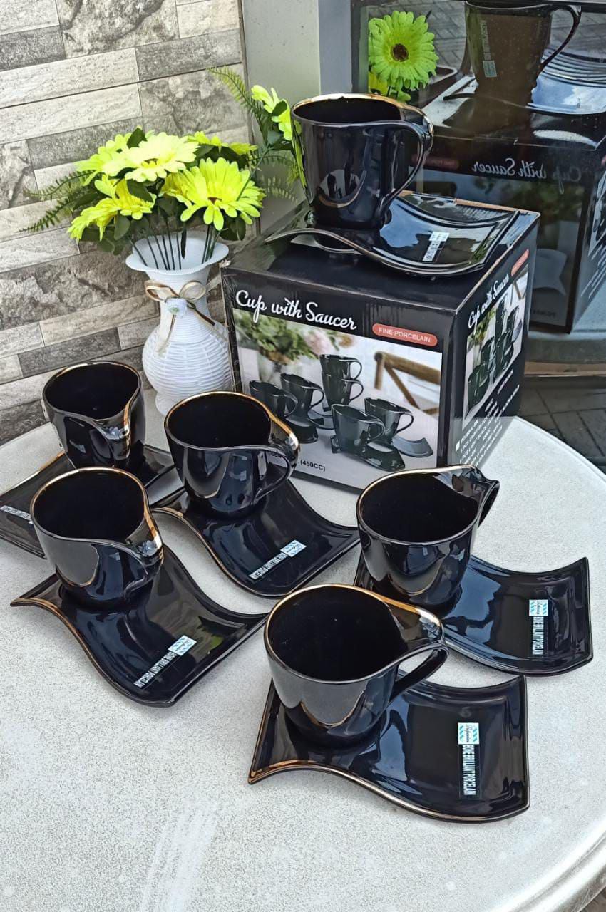 6pcs Classy cup saucer