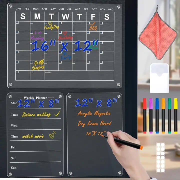 3pcs Magnetic Fridge Planner