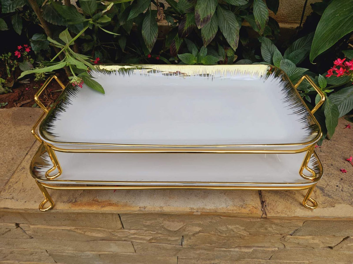 2pcs Ceramic Serving Trays